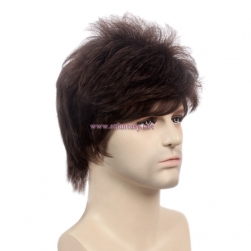 Synthetic Hair Wig Factory Wholesale Short Straight Brown Wigs For Men