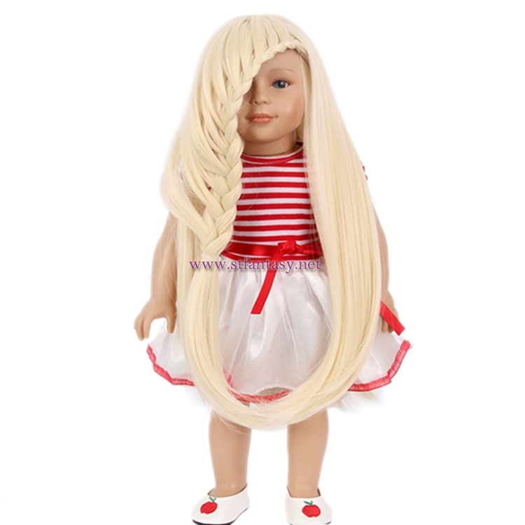 Fantasywig Wholesale Long Straight Synthetic Wig With Braids Blonde American Girl Doll Wig