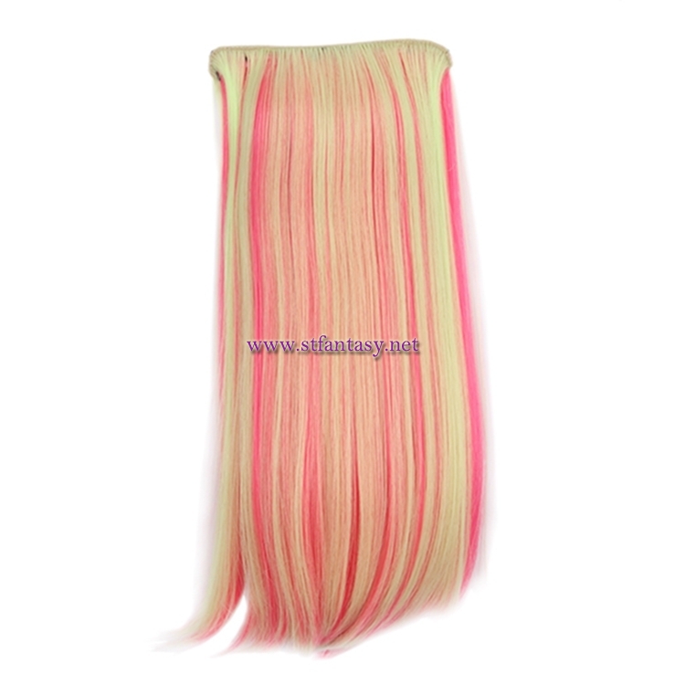 China Clip In Hair Extensions Manufacturers Synthetic Wig Colorful Long Straight Wig For Dolls