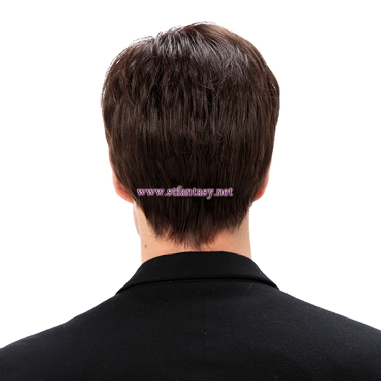 Fantasywig Wholesale High Quality Mens Wigs Synthetic Hair Brown Short Wig For Men