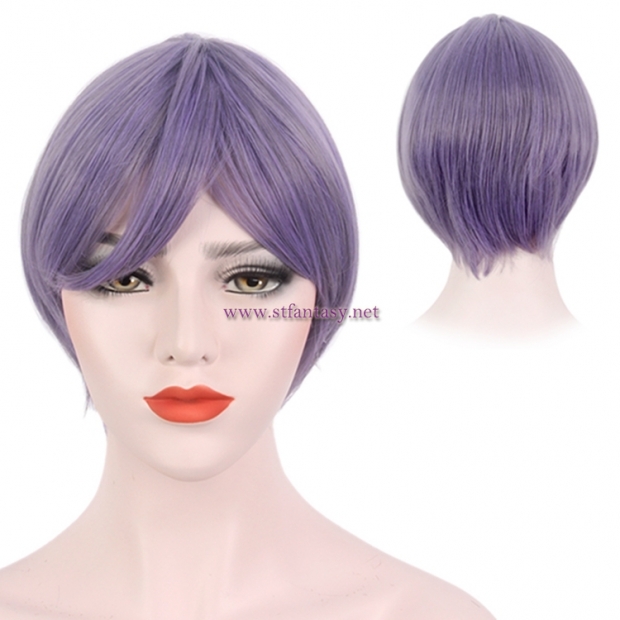 Cheap Wigs Wholesale Purple Synthetic Hair Wigs Short Staight Hairpieces For Women