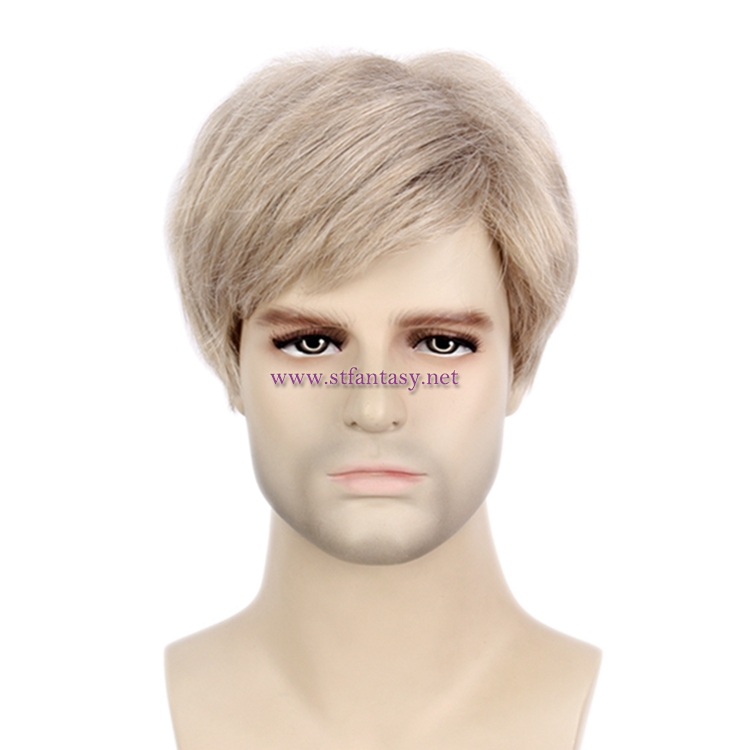 Guangzhou Fantasy Wig Wholesale Men Blonde Wig Short Synthetic Hair Wig Online