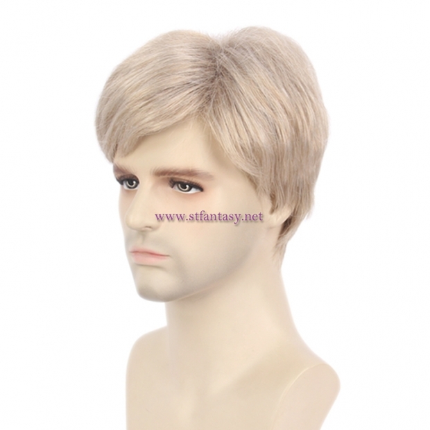 Guangzhou Fantasy Wig Wholesale Men Blonde Wig Short Synthetic Hair Wig Online