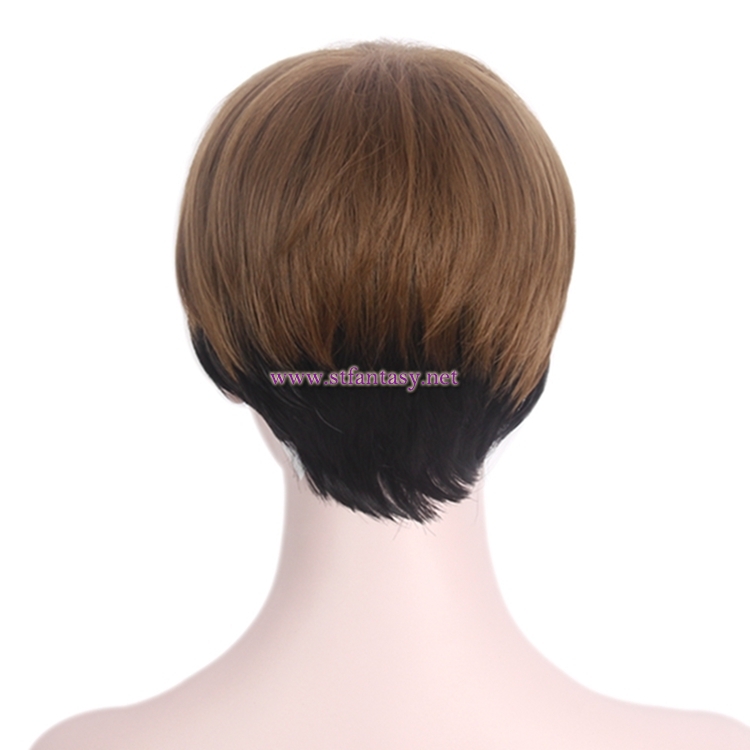 China Hair Wigs Manufacturers Brown Synthetic Hair Short Wigs For White Women