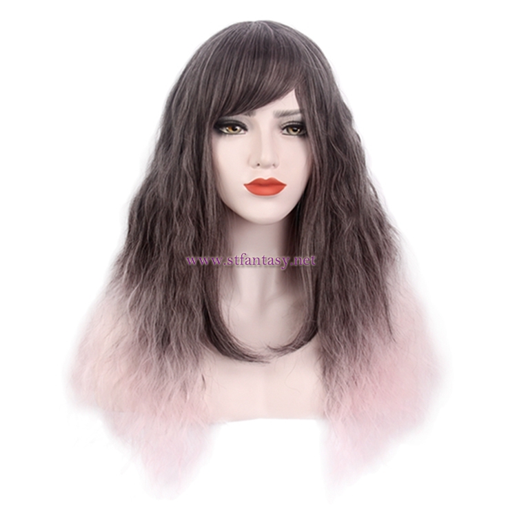 China Wig Stands Wholesale Two Tone Ombre Color Long Curly Hair Wig For Women