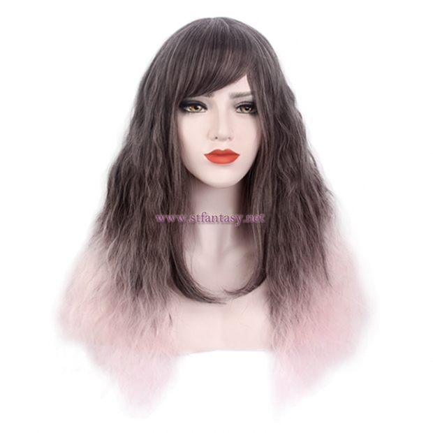 China Wig Stands Wholesale Two Tone Ombre Color Long Curly Hair Wig For Women