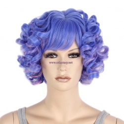 China Synthetic Wigs Wholesale Blue Mixed Color Short Curly Hair Wigs For Party