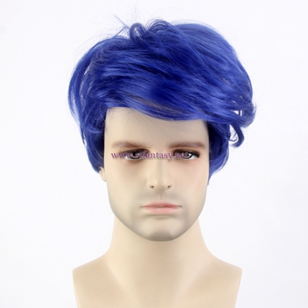 Guangzhou Wholesale Good Quality Synthetic Wig Cosplay Short Blue Wig For Men