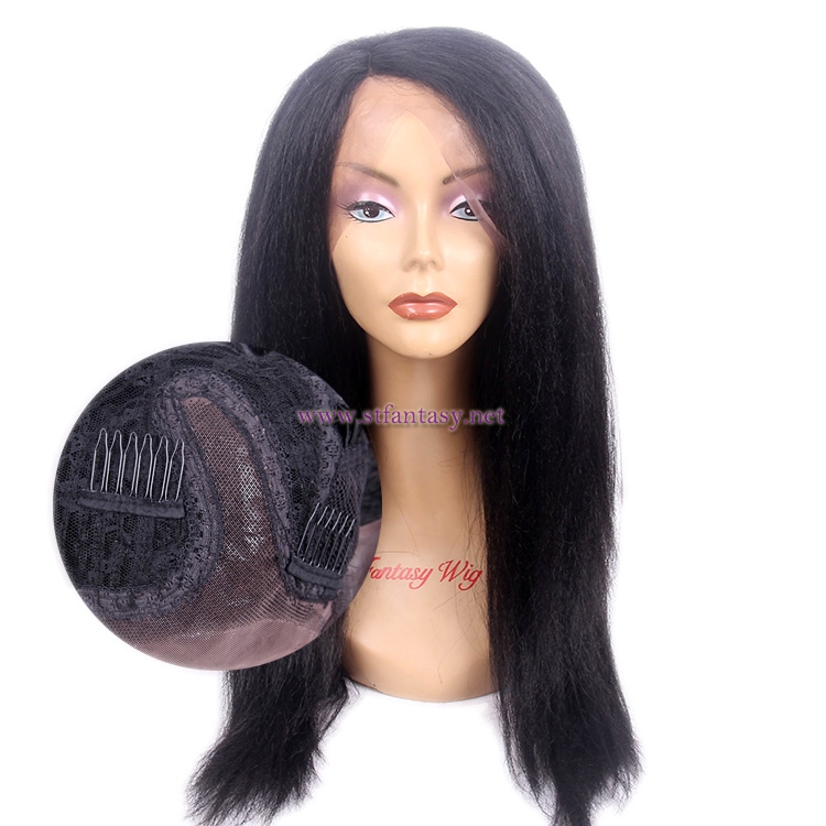 2017 Newest Hair Product Japanese Synthetic Hair U Part Lace Frontal Long Black Wig For Black Women