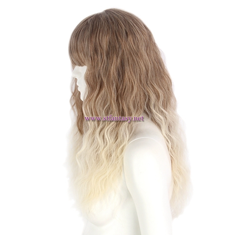 Women Ombre Wig-Wholesale 23 Inch Yaki Long Curly Synthetic Hair Wig For Women