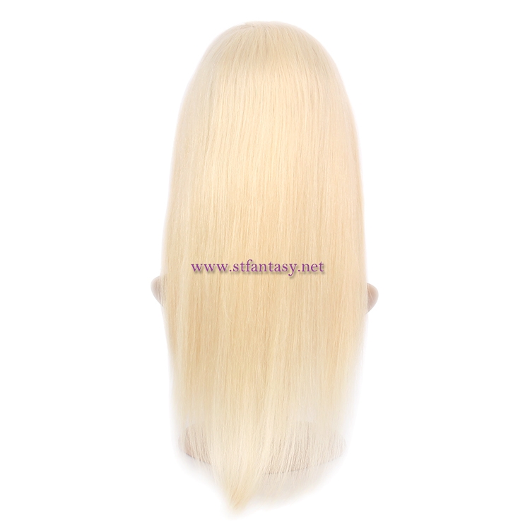 Human Hair Lace Front Wigs-Wholesale Brazilian Human Hair Long Straight 613 Blonde Wig For Black Women