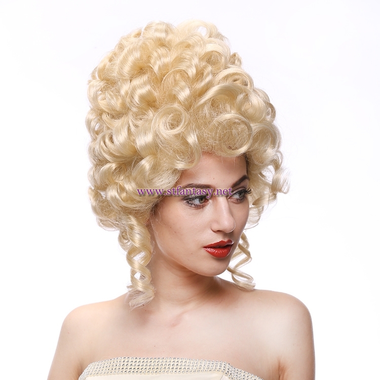 Cosplay Wig For Women-Wholesale 14 Inch Blonde Curly Synthetic Hair Beehive Wig For Women