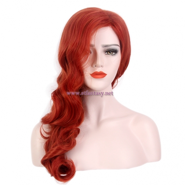 Women Cosplay Wig-Anime Mermaid Cosplay Wig Beautiful Red Long Curly Wig For Women