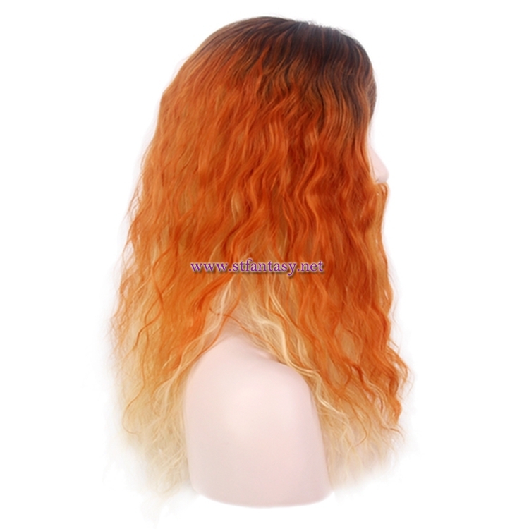 Women Cosplay Wig-Wholesale 23 Inch Long Curly Orange Ombre Wig For Women