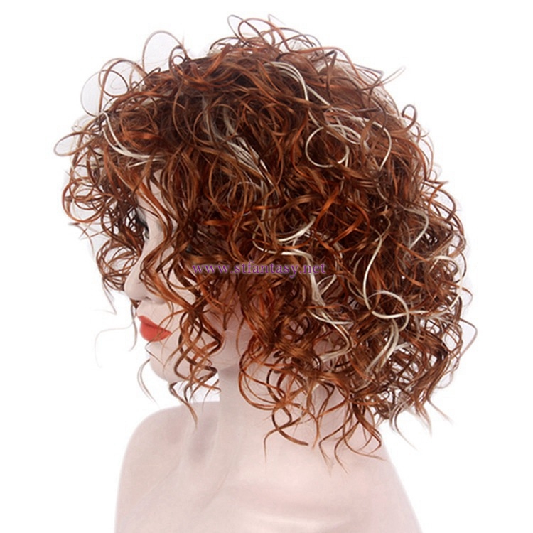 Best Selling Short Wig-Rock Style Mix Colors Kinky Curly Afro Wigs Wholesale