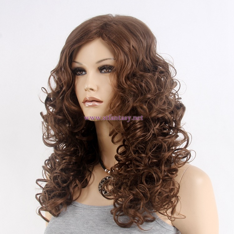 Fantasywig Wholesale-Sexy Rachel Long Brown Spiral 26" Brown Afro Wig