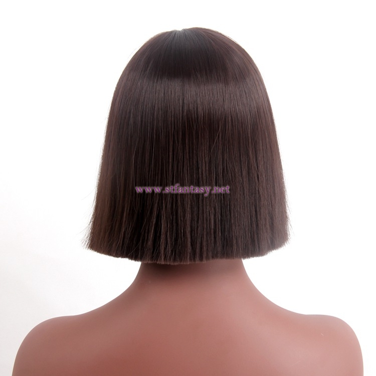 Shenzhen Wig-  Wig Factory Heat Resistant 13" Dark Brown Bob Wigs Supplier