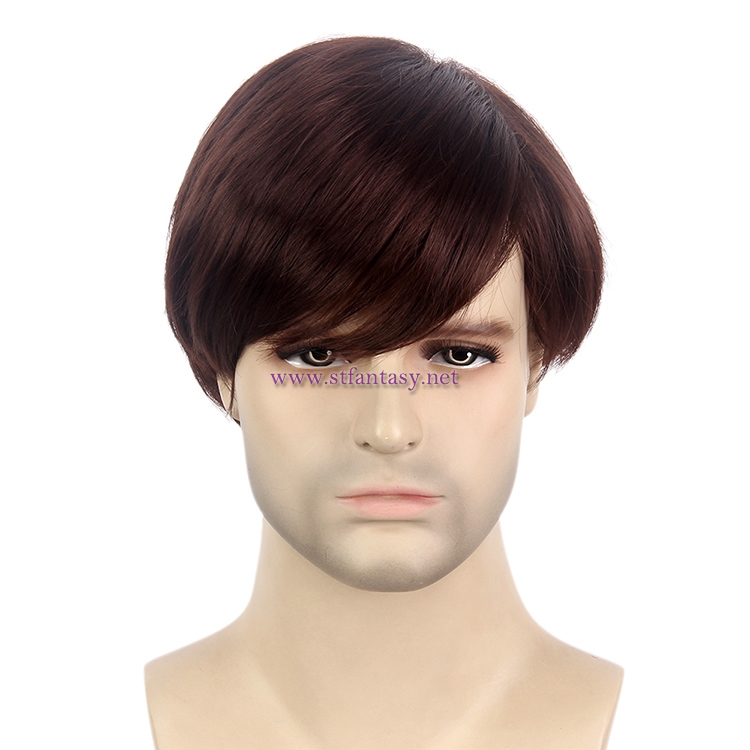 Short Wig Men-Wholesale 8" Brown Hairpieces From Guangzhou Wig Supplier