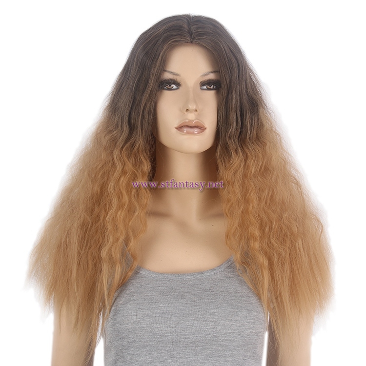 Ombre Synthetic Wig-Wholesale 25" Ombre Brown Wavy Wig Supplier