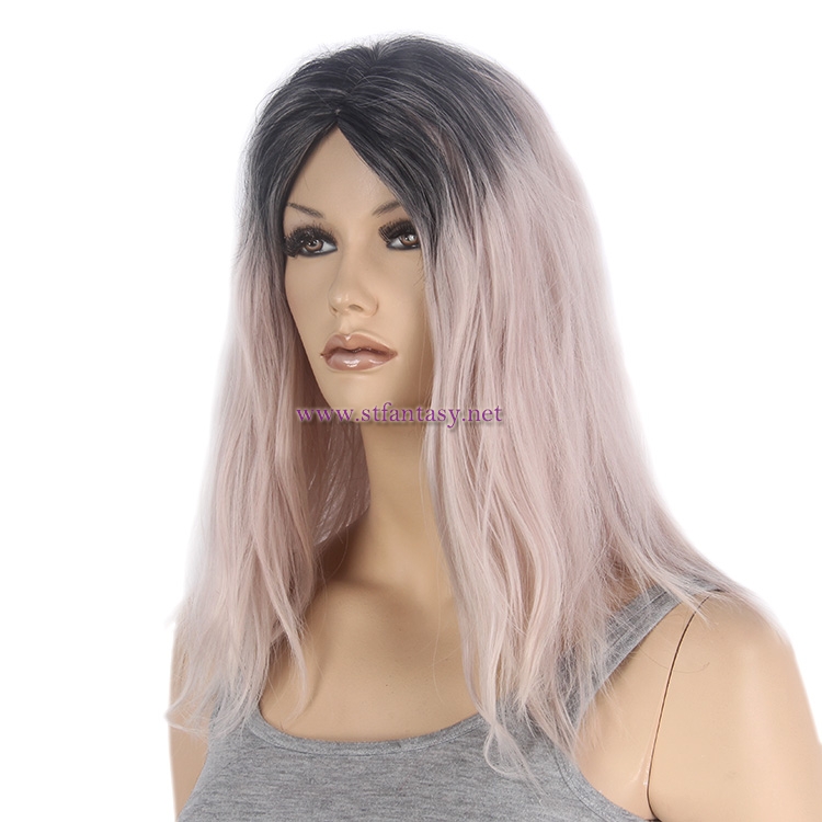 Guangzhou Wig Supplier-Wholesale 16" Lotus Root Color  Middle Part Cosplay  Wig