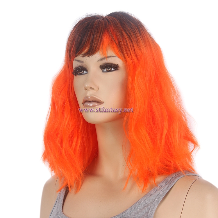 Guanghzou Wig Supplier-16" Ombre Orange Party Wig for Women