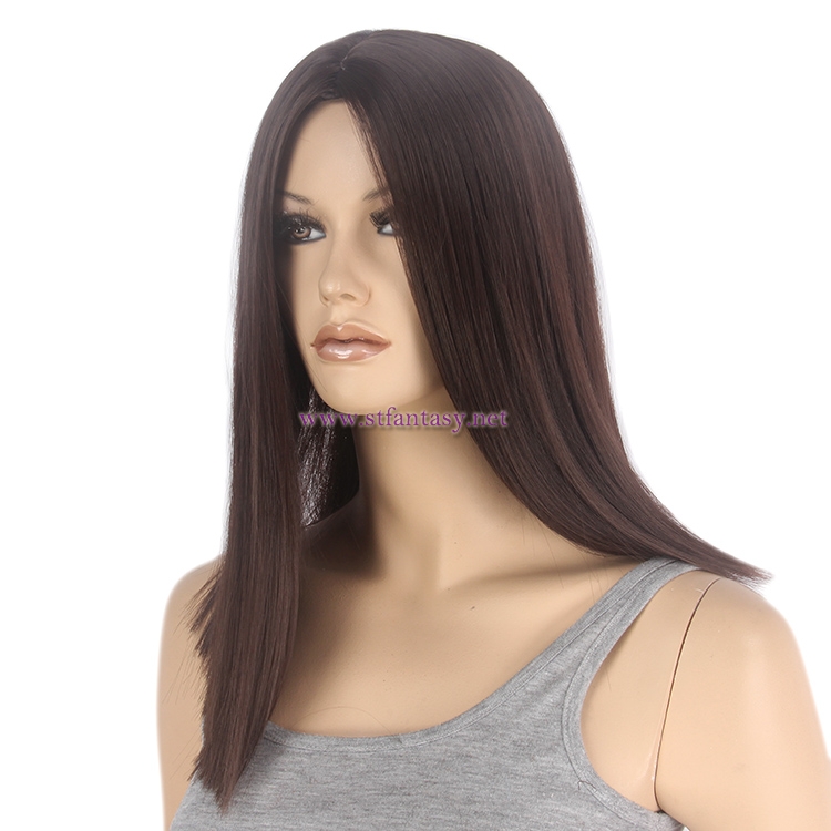 Shenzhen Wig Supplier-Wholesale 16" Brown Synthetic Bob Mannequin Wig with Plastic Cap