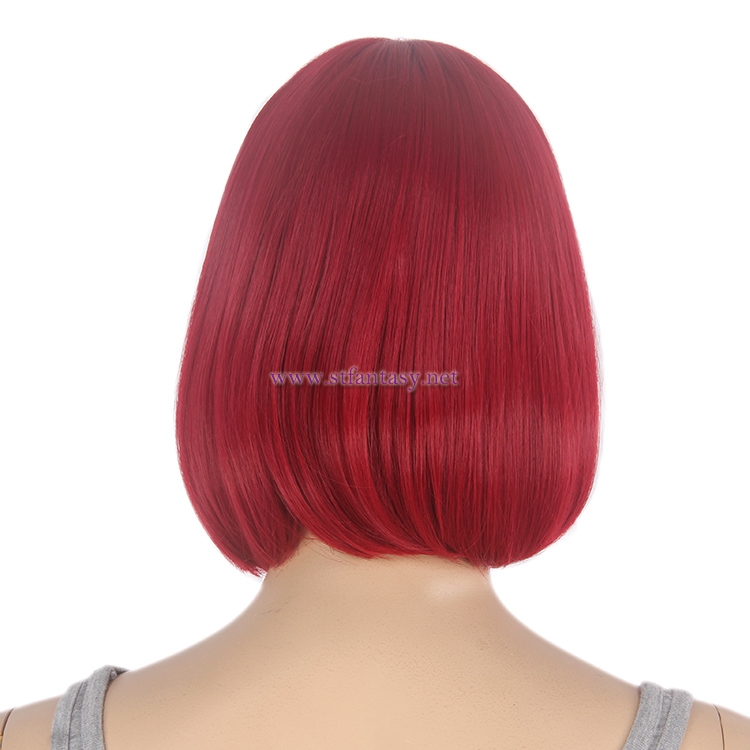 Mannequin Wig Manufacturer - Wholesale 8 inch Red Bob Wig with Fringes