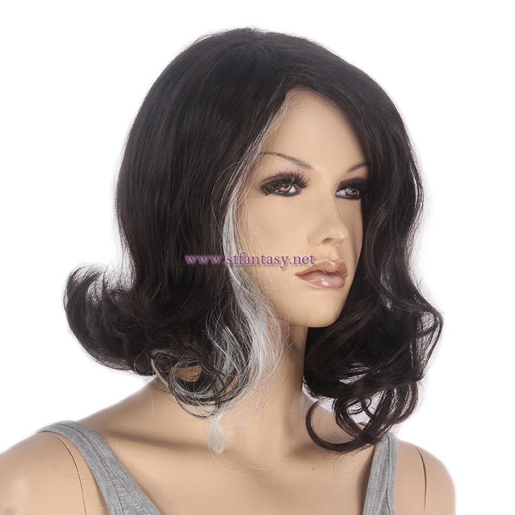 Guangzhou Wig Factory- 15" Natural Black Wavy Wig for Women