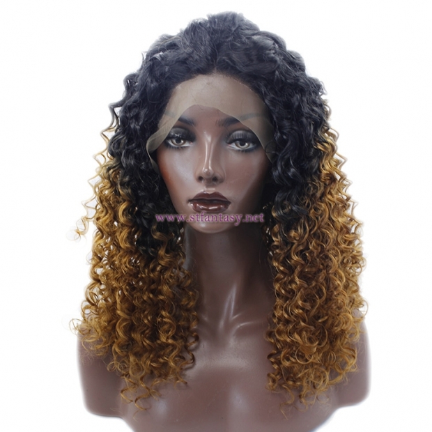 Guangzhou Wig Supplier -Heat Resistant Fiber Kinky Curly Lace Front Wig