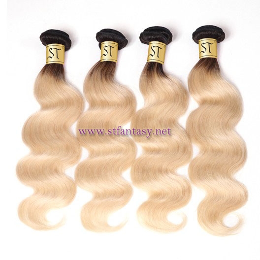 ST Fantasy T1b/613 Hair Color Body Wave 4Bundles Ombre Human Hair Weave