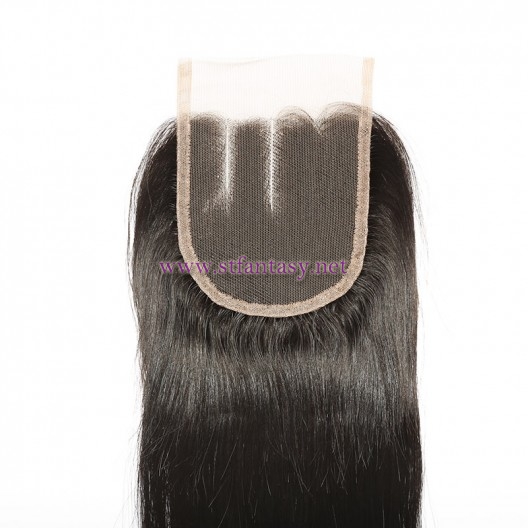 ST Fantasy Malaysian Straight Lace Closure 4*4Inch With Human Hair 3Bundles