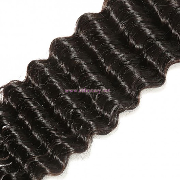 ST Fantasy 4Bundles Peruvian Deep Wave Virgin Hair Weave Natural Color