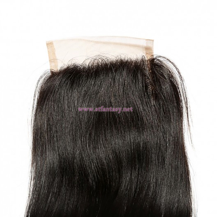 ST Fantasy Brazilian Straight Hair 3Bundles With Lace Closure 44