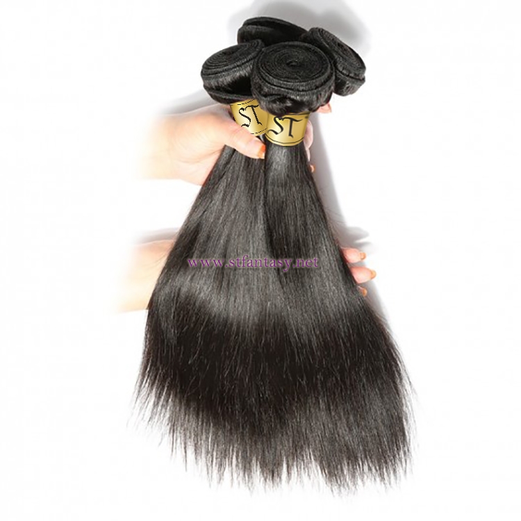 ST Fantasy Brazilian Straight Hair 3Bundles With Lace Closure 44