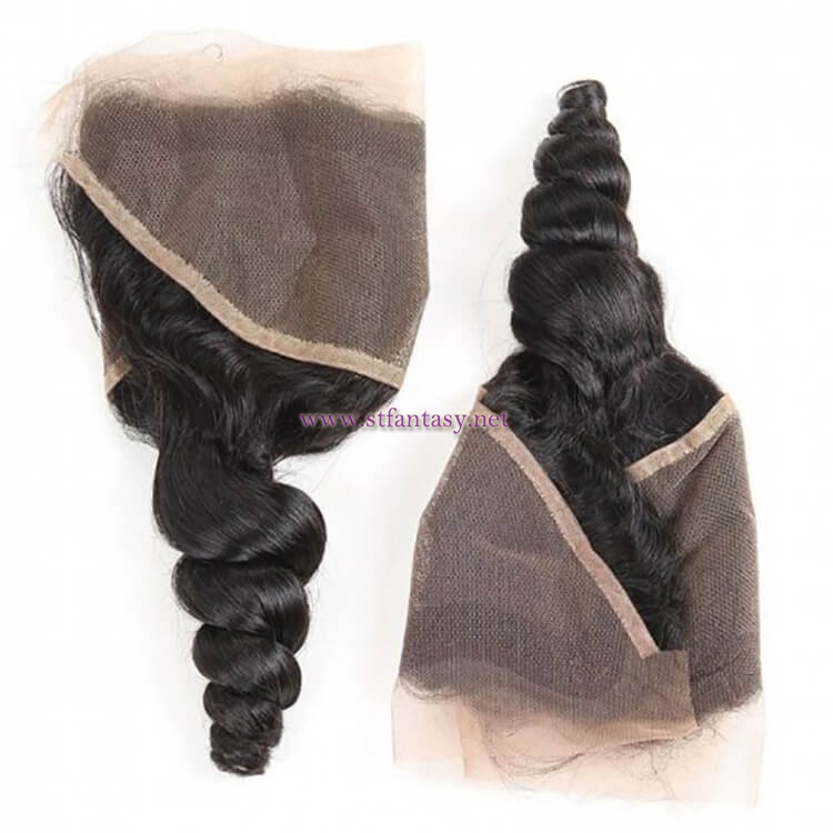 ST Fantasy Indian Loose Wave 4 bundles With 134 Lace Frontal Closure