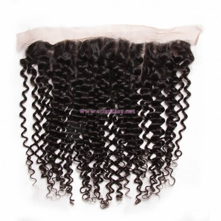 ST Fantasy Malaysian Curly Virgin Hair Lace Frontal Closure With 3Bundles