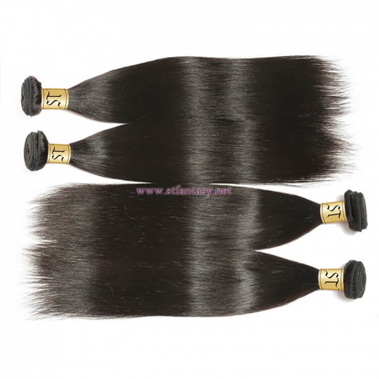 ST Fantasy Malaysian Straight Hair Frontal Closure With 4Bundles