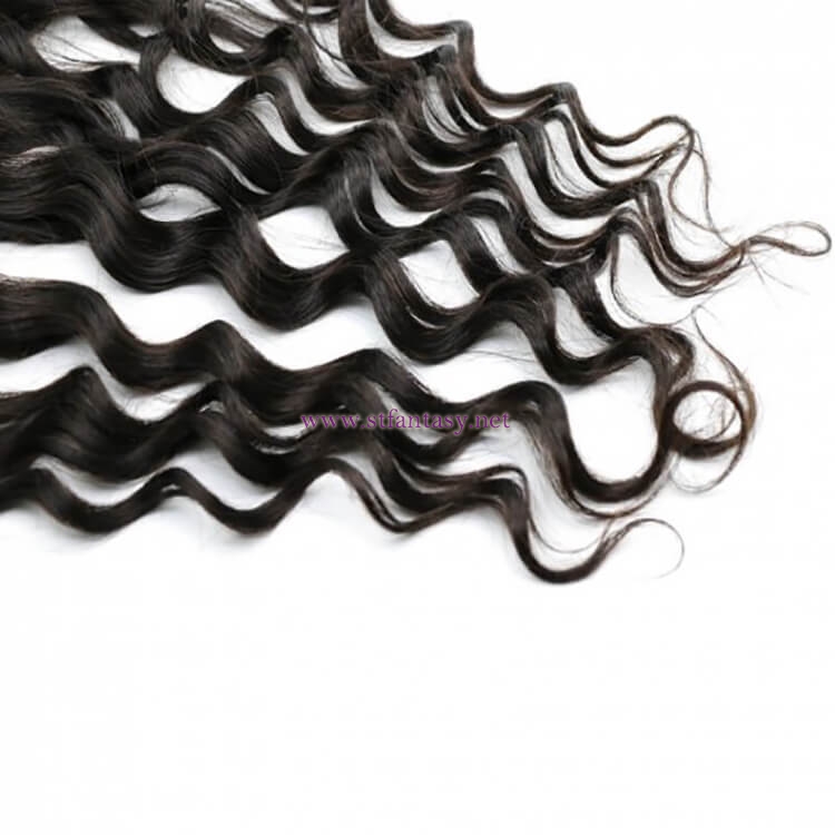 ST Fantasy 13”X4” Free Part Lace Frontal Closure With 4Bundles Natural Wave Virgin Hair