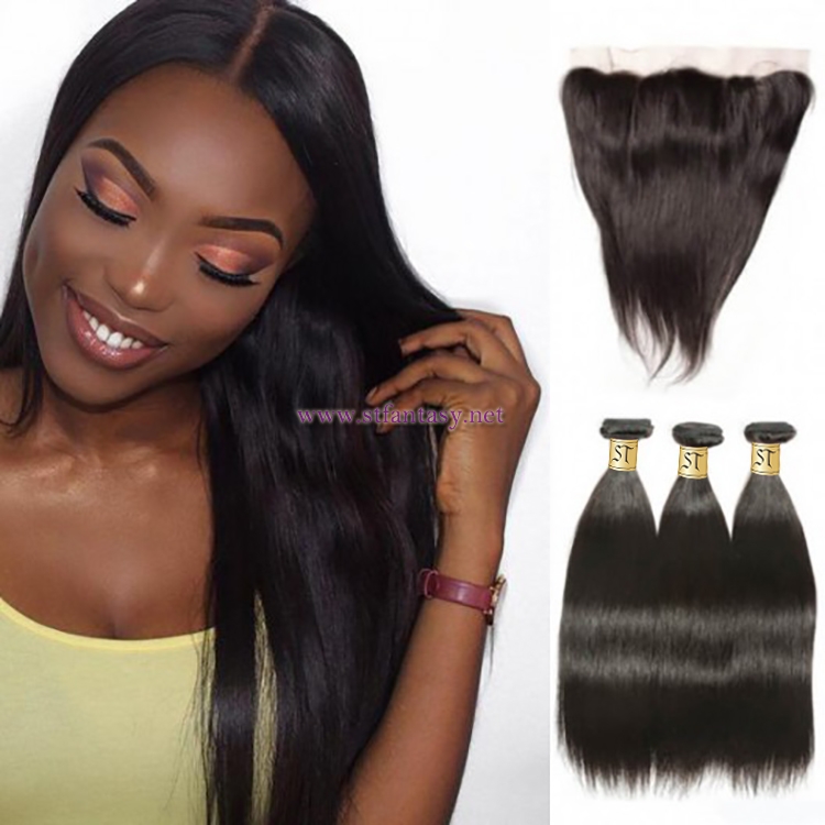 ST Fantasy Malaysian Lace Frontal Closure With 3Bundles Straight Hair