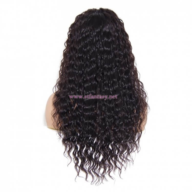 ST Fantasy Long Deep Wave Free Part Lace Front Human Hair Wig With Baby Hair