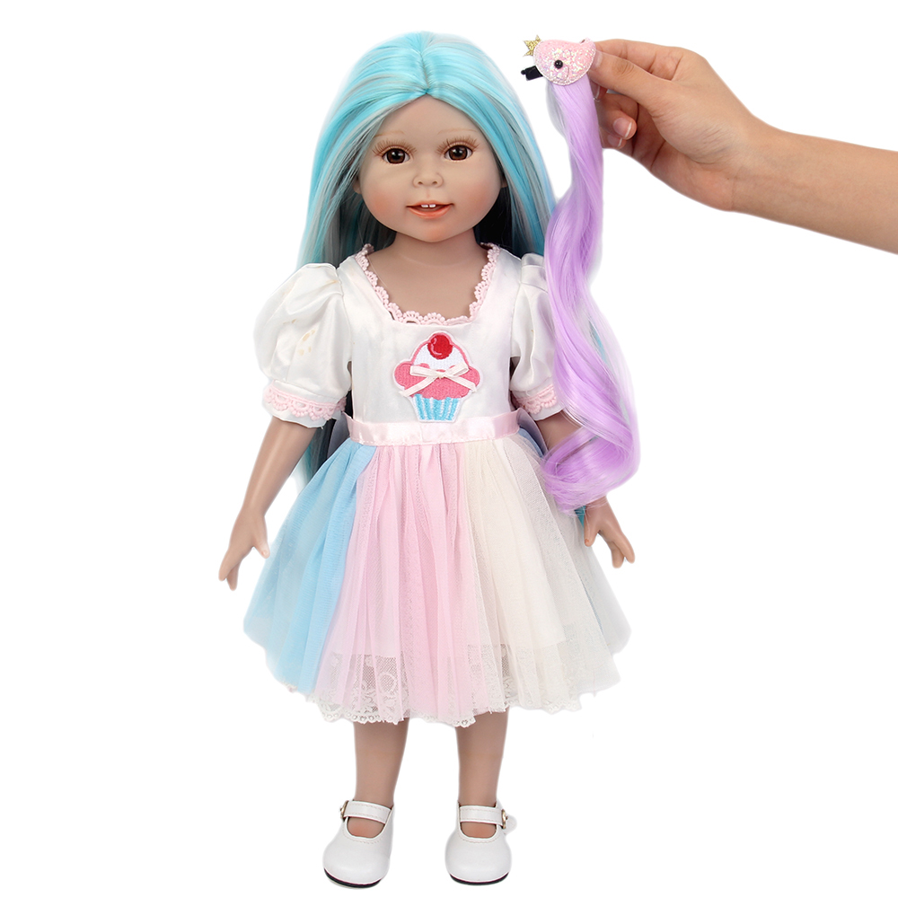 Fantasy Wig Fashion Doll Wig Synthetic Bule Hair 18 inch American Girl Doll Wigs