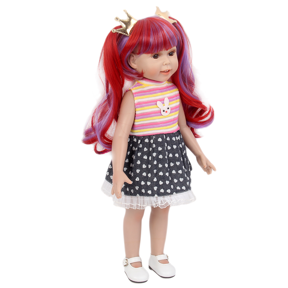 Fantasy Wig Fashion Doll Wig Synthetic Red Two Tone Hair 18 inch American Girl Doll Wigs