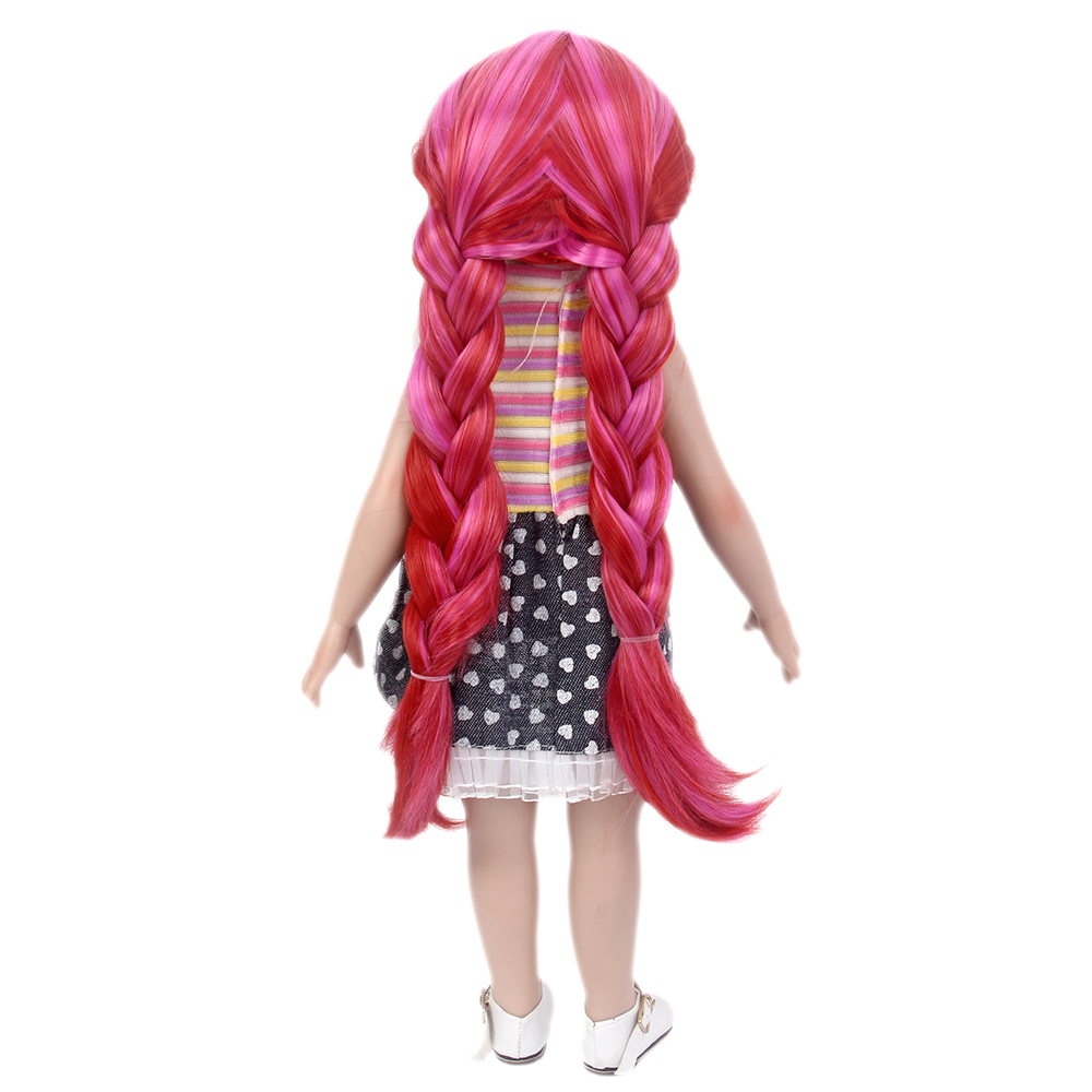 Fantasy Wig Fashion Doll Wig Synthetic Red Two Tone Braiding Hair 18 inch American Girl Doll Wigs