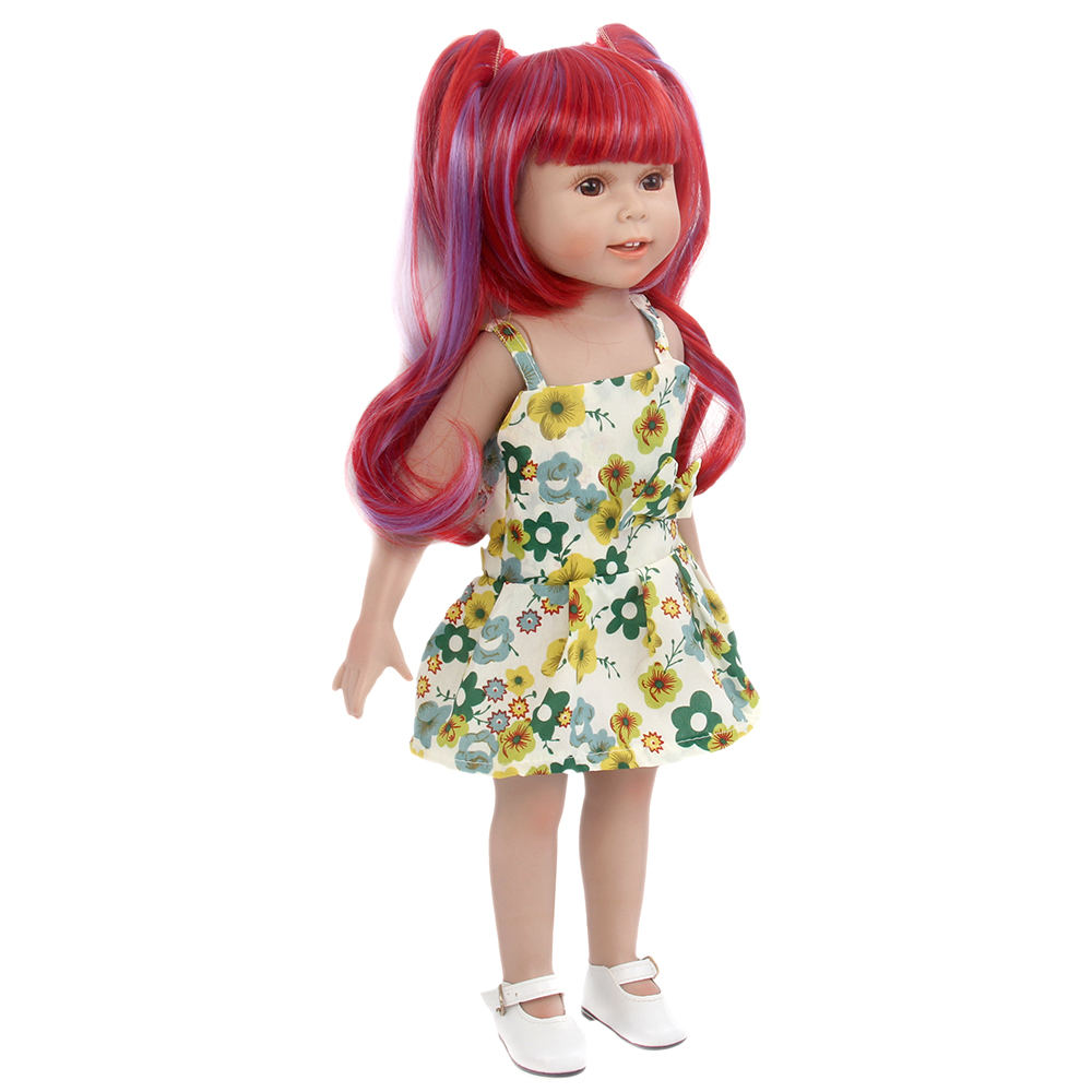 Fantasy Wig Fashion Doll Wig Synthetic Red Two Tone Hair 18 inch American Girl Doll Wigs GF-B4647#REDHT3834