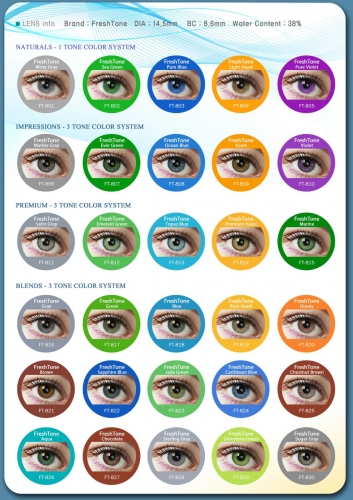 Korean FreshTone color contact lens 50 colors available - red package without lens case