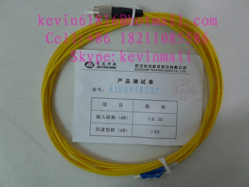 3 meters long fiber optical patch cord cables with LC-FC Connector, 2mm, single model single core