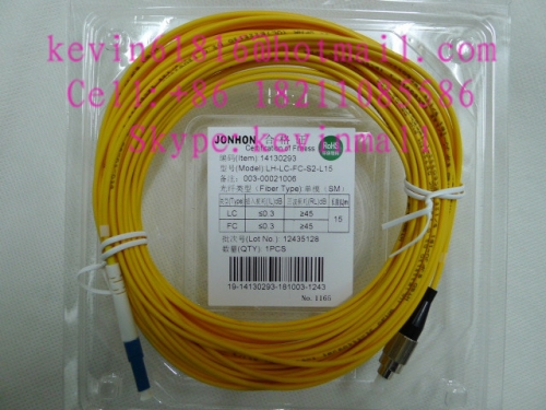 15m long 2mm diameter optical fiber jumper FC-LC Connector single model  single core, LC-FC patch cord