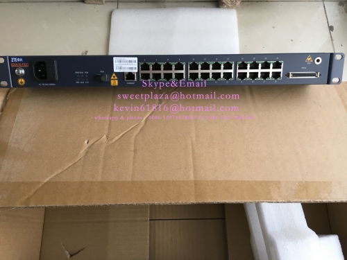 F823-24 switch ZTE GPON or EPON ONU with 24 Ethernet ports and 1 PSTN port of 24 lines, with voice cable