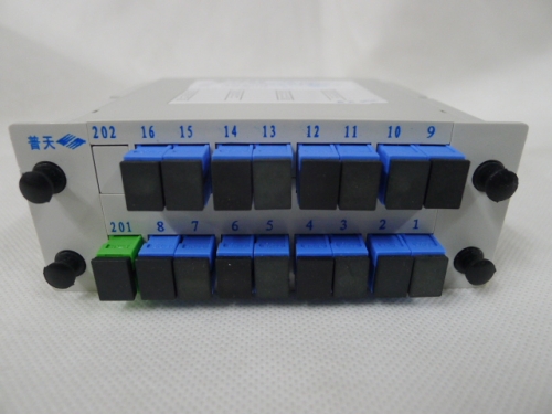 Nanjing Putian 1:16 PLC splitter, SC/APC input, SC/UPC output module splitter 1x16, original used for telecom