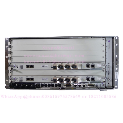 Alcatel Lucent Bell OLT 7360 ISAM FX-4 with 2 FANT-F control board 1 power board Nokia equipment